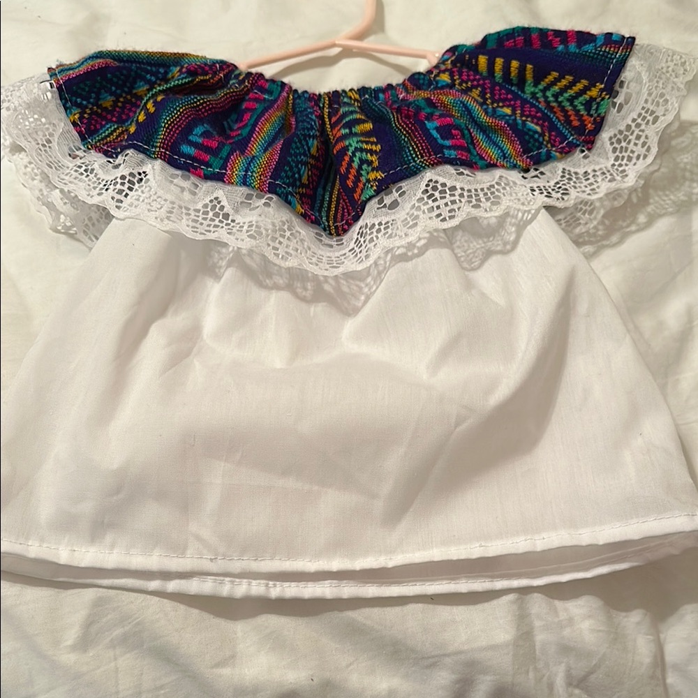 Colorful Ruffled Baby Dress with Lace - Picture 3 of 9